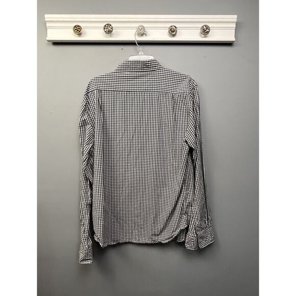 Bowery & Broome Button Front Shirt Mens XL Black White Plaid Check Casual - Picture 2 of 6